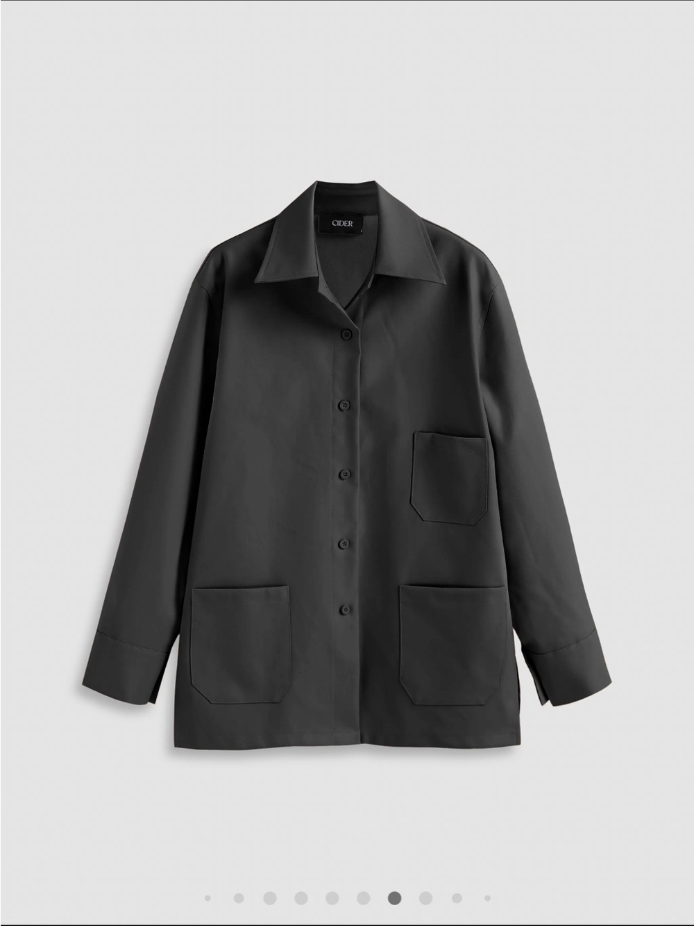 Cider Black Faux Leather Button-Up Jacket